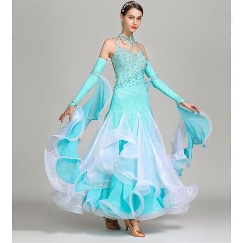 Rhinestone Ballroom dance Woman Standard dance dress Modern Stage performance