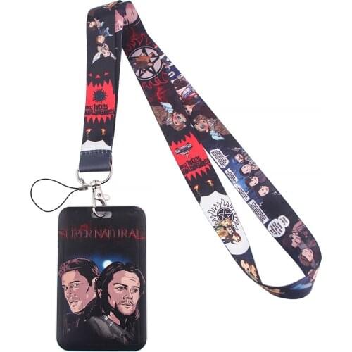1pc ZF2325 TV Supernatural Lanyard Credit Card ID Holder Bag Student Women Travel Bank Bus Business Card Cover Badge