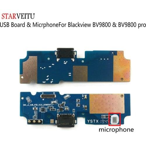 Starveitu for Blackview BV9800 USB Board Flex Cable Dock Connector Microphone for BV9800 Pro Mobile Phone Charger Circuits
