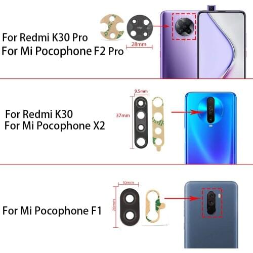 Camera Glass For Xiaomi Redmi K30 / K30 Pro / Poco X2 / Poco Pocophone F2 Pro F1 Rear Back Camera Lens Glass + Sticker