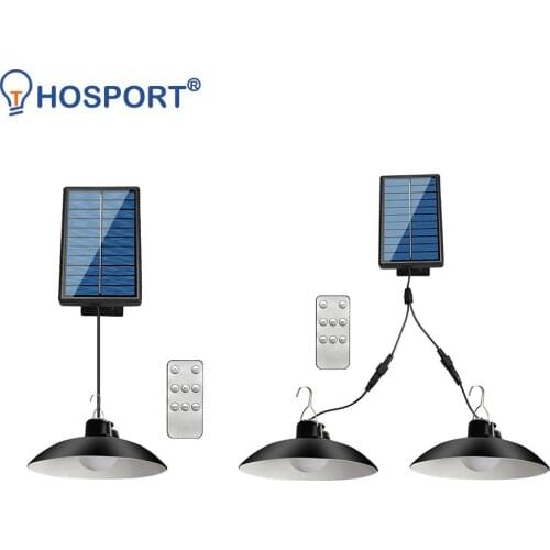 LED Solar Lamp Remote Control Ceiling Light Outdoor Garden Hanging Decor