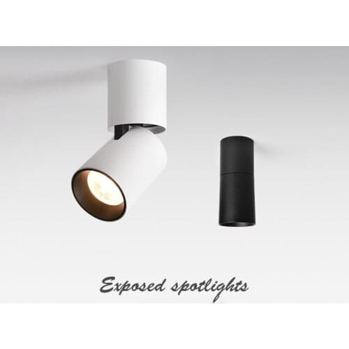 Dimmable Rotating LED Downlights 10W 15W 20W Surface Mounted adjustment COB LED Ceiling Spot Lights AC110-220V LED Ceiling Lamp