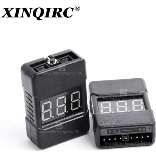 Bx100 1-8s LiPo battery voltage tester / low voltage buzzer / battery voltage detector with dual speakers