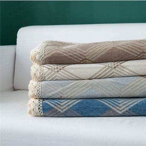 Thicken Chenille Full Covered Sofa Towel Geometric Line Non-Slip Elastic Universal Four Seasons Universal Sofa Cover Towel