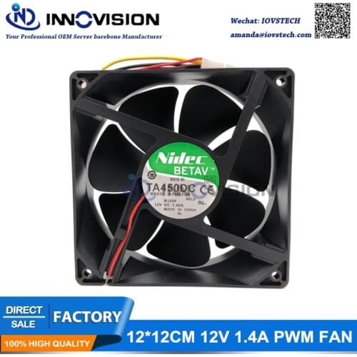 Nidec TA450DC 12V 1.4A 16.8W 12038 12cm 120*120*38mm Temperature control PWM Speed Double Ball Bearing Cooling Fan