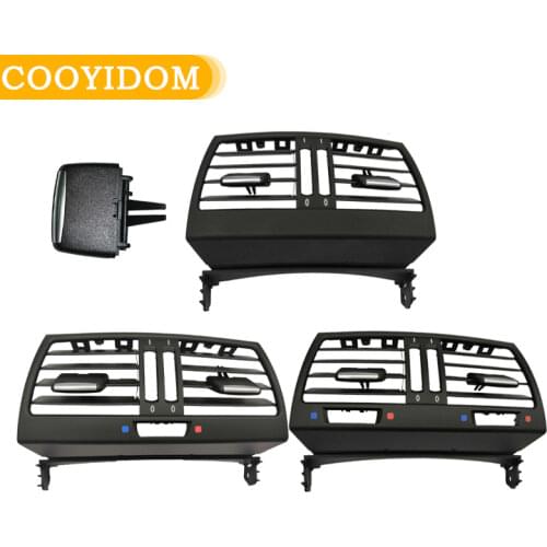 Rear Center Console Fresh Air Outlet Vent Grill Cover Car Interior Intake Grille Exit StripTrim For BMW X5 X6 E70 E71 2008-2013