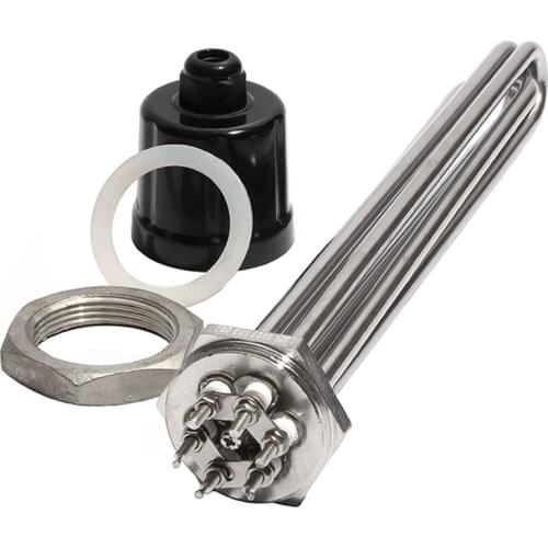 1 1/2" BSP/DN40 304SUS Tubular Immersion Heater with Accessory 220V/380V Heating Element with Grounding Screw for Water/Oil