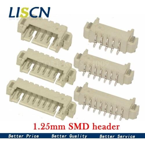 20pcs JST 1.25mm vertical Male Connector SMD Socket 1.25mm Plug SH Pitch Pin Header 2P/3P/4P/5P/6P/7P/8P/9P/10P/11P/12P