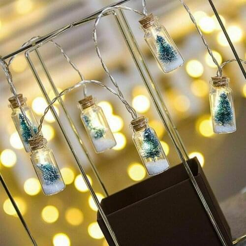 3M 20LED Christmas Tree Fairy String Lights Outdoor Glass Wishing Bottle Wedding Home Party Decor Christmas Decoration Lights