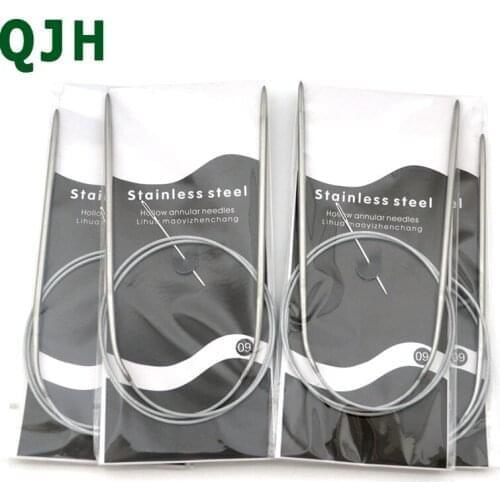 QJH 4pcs 3.75mm New circular knitting needles 80cm Durable Stainless Steel Circular Knitting Needles Crochet Knitting Tools #9