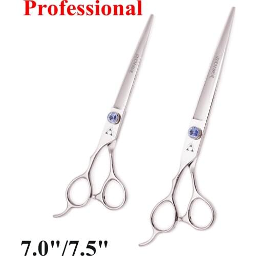 50Pcs 7.0 7.5 Professional Hair Scissors Left Handed Hair Cutting Shears Dog Scissors 440C Hairdressing Grooming Scissors 8003