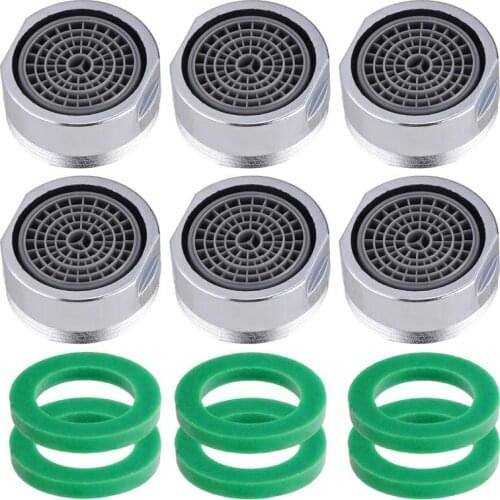 6pcs 24mm Small Threaded Plastic Aerator Faucet Bubbler Sprayer Water Saving Filter Faucet Nozzle Polished Filter For Kitchen