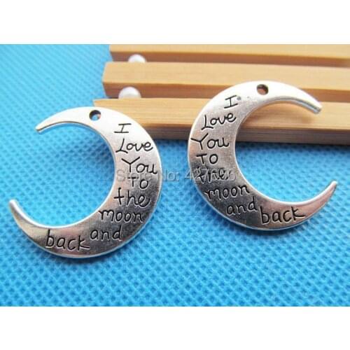 Free Shipping 100pcs Antique Silver tone/Bronze/Golden Love Moon Connector Pendant Charm/Finding DIY Accessory Jewellery Making