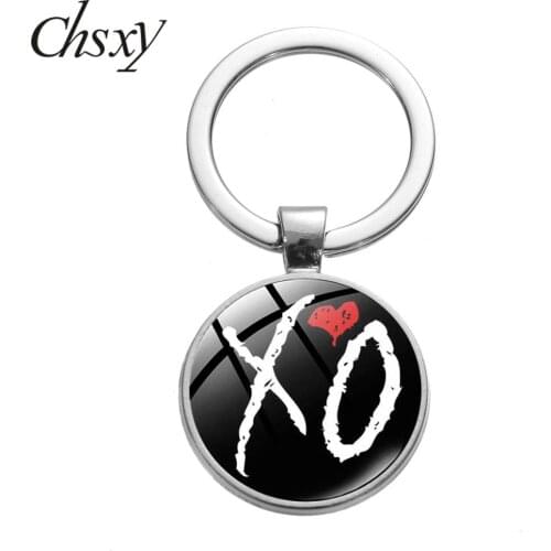 CHSXY Pop Singer X.O The Weeknd Key Chain Art Photo Glass Cabochon Car Keychain Pendant Key Ring Holder For Fans Jewelry Gifts