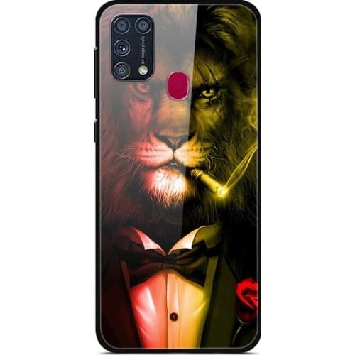 For Samsung Galaxy M31 Phone Case Tempered Glass Case Back Cover Series 1
