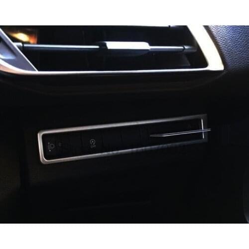 For Peugeot 4008 2016 Chrome Car Interior Center Consoles Headlight Lamp Control Button Switches Cover Trim Decoration