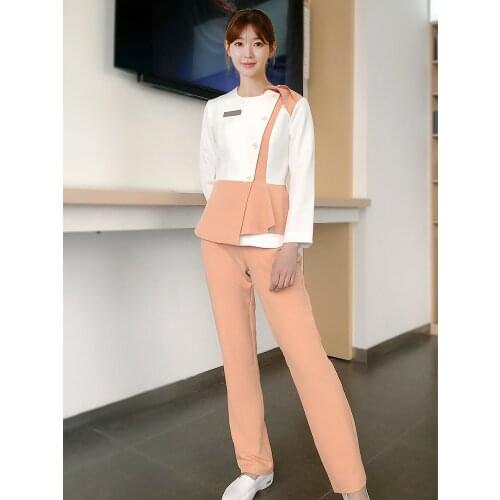 Womens Trousers Suit Hotel Waiters Uniform Uniforme Massagista Uniform Salon Beauty