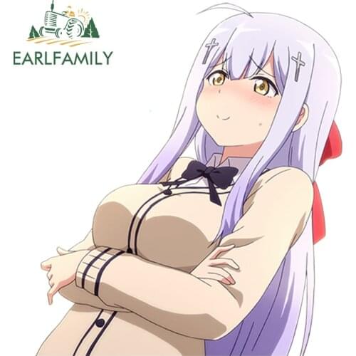 EARLFAMILY 13cm x 11.31cm Beautiful Girl Student Gabriel DropOut Raphiel Shiraha Ainsworth Car Sticker for Window Trunk Decal