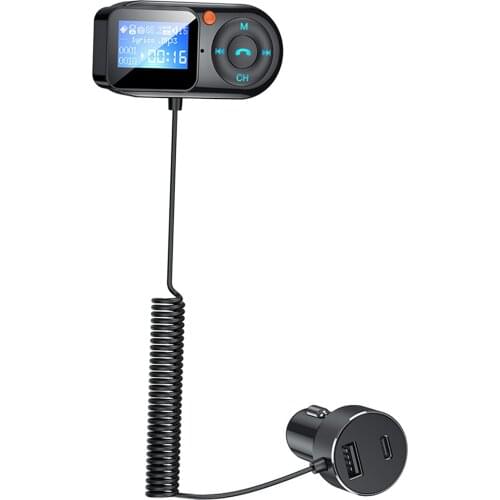 1.3" Car Bluetooth Car FM Transmitter Radio MP3 Player 2 USB Charger Adapter