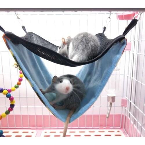 Hamster Hammock Cotton Nest Double Layer Breathable Mesh Hanging Bed Nest for Chinchillas Ferrets Small Pet Cage Accessories
