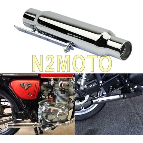 12" Chrome Shortly Exhaust Pipe Muffler for Harley Cafe Racer Bobber Chopper Cruiser Tracker Custom Silencer