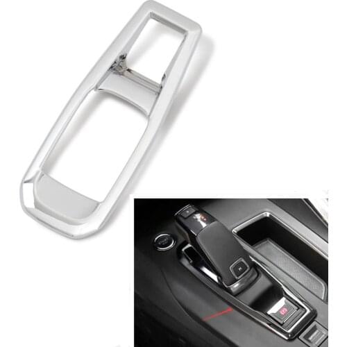Car Interior ABS Chrome Console Gear Shift Box Button Cover Decal Fit For Peugeot 3008 GT 2017 2018 Car Styling Accessories