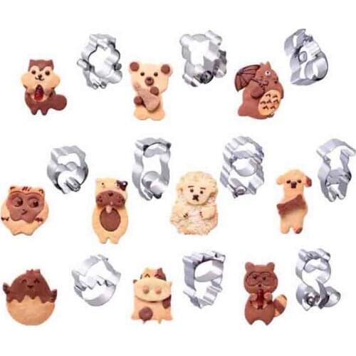 Combined Animal Cookie Cutters Stainless Steel Cute Animal Candy Shape Biscuit Mold DIY Fondant Pastry Decorating Baking Tools