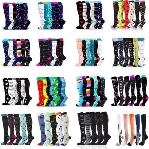 Compression Stockings Best Graduated Nurses For Outdoor Cossfit Hiking Travel Flight Socks Running Fitness Knee High Stockings