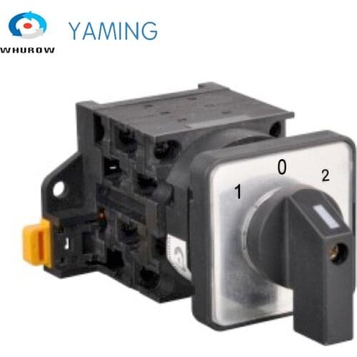 Cam Switch DIN Rail Mounting 3 Position 3 Poles 690V 32A Selector Rotary Changeover Control Circuit Dual Power YMW42-32/3