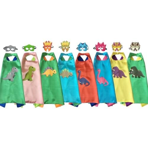 Toddler Costumes Dinosaur Capes with Felt Masks Double Side Birthday Cosplay