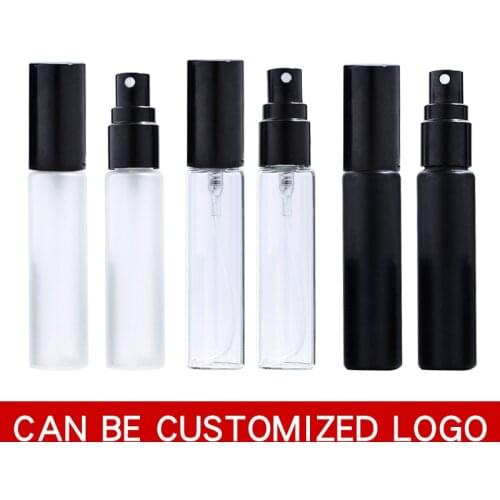 100pcs/lot 10ml Frosted Matte Black Spray Bottle Light-proof Perfume Bottle Travel Packaging can be Customized Logo