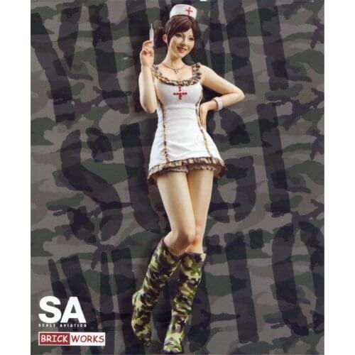 Resin Figure 1/20 Scale Model Kit Japanese Nurse GK Assembly Models Kit Resin Colorless Self-Assembled Toy