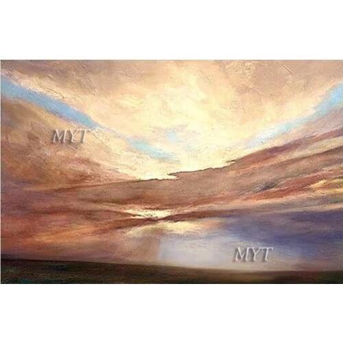 Wall Art Home Decoration Abstract 100% Hand Painted Sunset Scenery Oil Painting Unframed Wall Hangings Canvas Art Unframed
