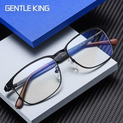 GENTLE KING Computer Glasses Men Frames Rays Radiation Protector Eyewear Metal Unisex Anti Blue Light Glasses Women Optical