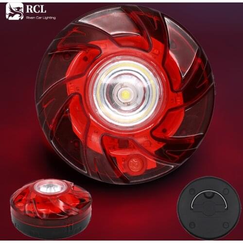 RCL Original Flashing Roadside Emergency Disc LED Flare Roadside Beacons with Magnetic Base Six Strobe Mode Night Light Gift