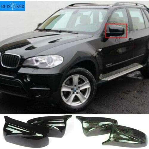 A Pair Carbon Fiber/ABS Mirror Cover X5 X6 Car Side Rearview Mirror Cap Cover Replacement For BMW X5 X6 E70 E71 2007-2013