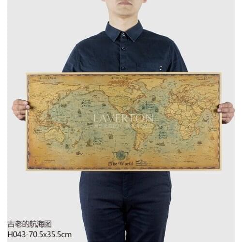 Pc001 Large Size Retro Nostalgic Nautical Chart C Section 72.5x35.5cm Map Poster Wall Chart Bar Cafe Home Decoration