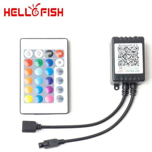Hello Fish DC12V 6A Bluetooth RGB Controller for 3528 5050 LED Strips, Compatible with IOS 6.0 & Android 4.0