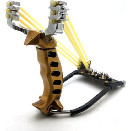 Powerful alloy slingshot with wrist rest Outdoor hunting metal material slingshot for fishing and pitching hunting slingshot