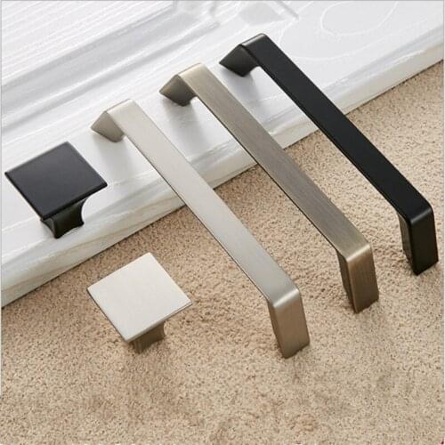 96mm 128mm 160mm 192mm cabinet door handle European-style American black cabinet wardrobe shoe cabinet drawer small handle