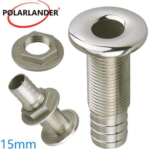 Drain Joint 316 Drain Pipe Tube Marine Stainless Steel Connector 1/2" Silver Hose Barb Fitting For Boat Yacht 1.5mm Thru Hull