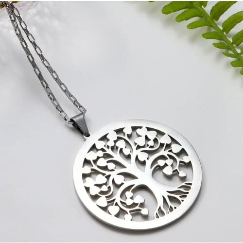 Special Design Charm Tree Of Life Pendant Necklace For Women Fashion Stainless Steel Chain Womens Jewelry Bijoux Femme Collier