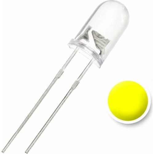 5MM Yellow Water Clear Lens LED Diode - Pack of 50