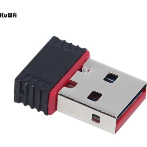 KuWFi Mini Wireless Adapter USB Wifi Antenna MT7601 Chip 150Mbps 2.4G Desktop PC Wifi Receiver Black Adapters