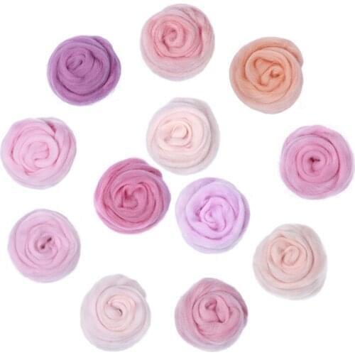 MIUSIE 100g/50g Needle Felting Light Pink Flesh Felting Wool Roving Fibre Hand Spinning DIY Craft Felting Wool Fibre Materials