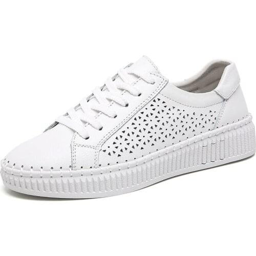 White Shoes Soft Women Sneakers Casual Fashion Spring Autumn Wedges Comfort Flats 2021