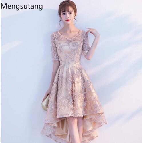 Robe de soiree 2021 Champagne gracce fashions O- Neck slim lace up evening dress Party Dresses Prom dresses tailor Custom made