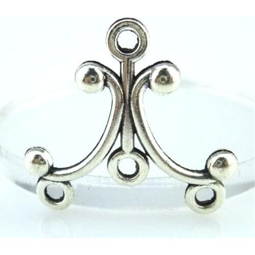 10pcs Antique Silver 26*28mm Triangle Connector Charms Pendant For Jewelry Making Bracelet Vintage Accessories