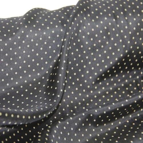 100% Silk Habutai Black Camel Polka Dot Smooth Comfortable Very Thin Fabric for Handmade Summer Clothes Dress Shirt Skirt Blouse