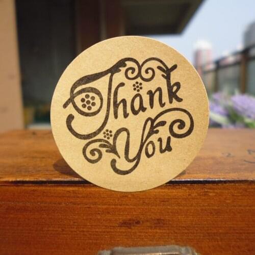 102PCS Thank You Adhesive Paper Sticker DIY Gift Packaging Round Seal Label Paper Gift Cake Cookie Packaging Decoration 3.5cm
